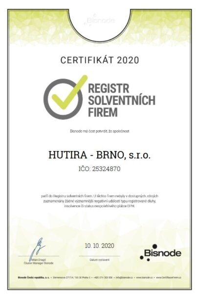 AAA Rating for HUTIRA – BRNO Company