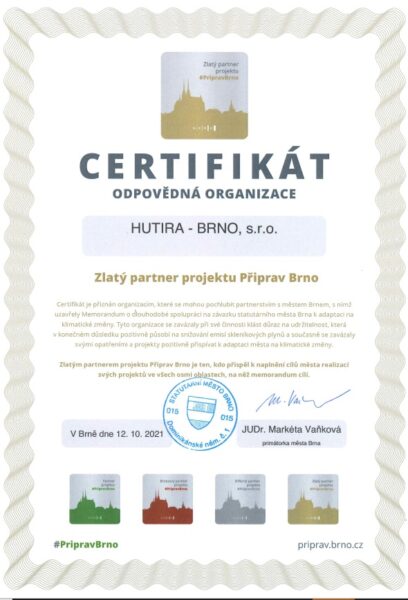 HUTIRA – BRNO zvítězila v soutěži IBM Firma roku 2021 | HUTIRA